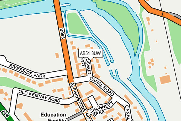 AB51 3UW map - OS OpenMap – Local (Ordnance Survey) AB51 3UW map - OS OpenMap – Local (Ordnance Survey)