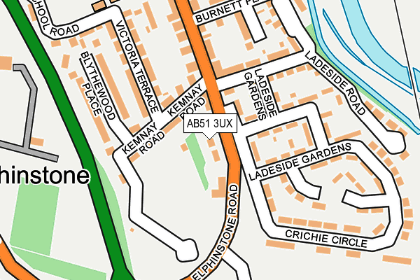 AB51 3UX map - OS OpenMap – Local (Ordnance Survey) AB51 3UX map - OS OpenMap – Local (Ordnance Survey)