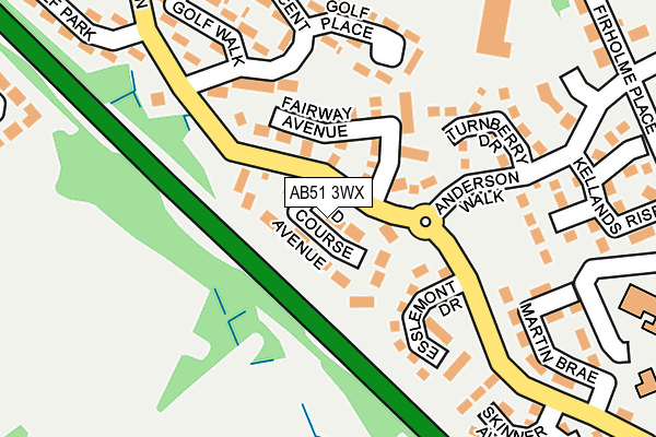 AB51 3WX map - OS OpenMap – Local (Ordnance Survey) AB51 3WX map - OS OpenMap – Local (Ordnance Survey)