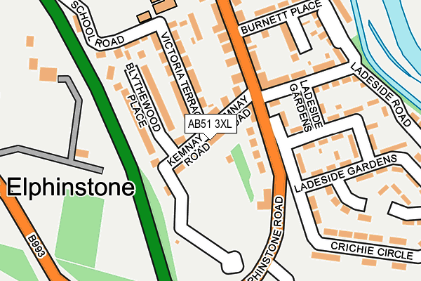 AB51 3XL map - OS OpenMap – Local (Ordnance Survey)