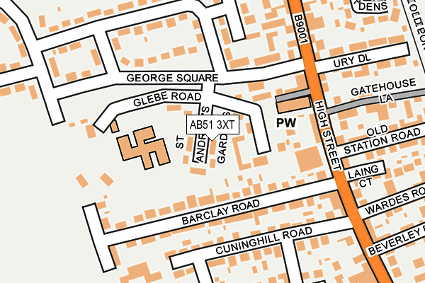 AB51 3XT map - OS OpenMap – Local (Ordnance Survey) AB51 3XT map - OS OpenMap – Local (Ordnance Survey)