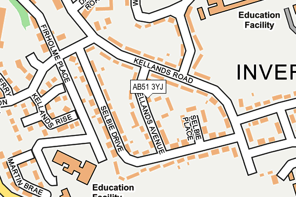 AB51 3YJ map - OS OpenMap – Local (Ordnance Survey) AB51 3YJ map - OS OpenMap – Local (Ordnance Survey)