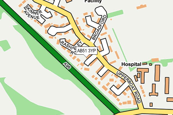 AB51 3YP map - OS OpenMap – Local (Ordnance Survey) AB51 3YP map - OS OpenMap – Local (Ordnance Survey)