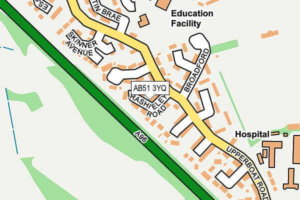AB51 3YQ map - OS OpenMap – Local (Ordnance Survey) AB51 3YQ map - OS OpenMap – Local (Ordnance Survey)