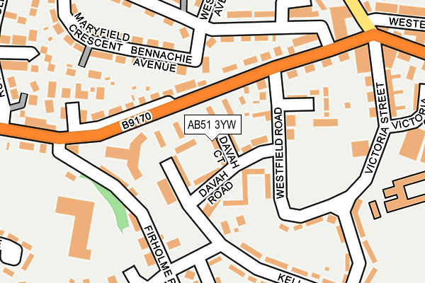 AB51 3YW map - OS OpenMap – Local (Ordnance Survey) AB51 3YW map - OS OpenMap – Local (Ordnance Survey)