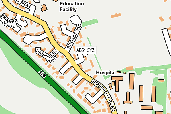 AB51 3YZ map - OS OpenMap – Local (Ordnance Survey) AB51 3YZ map - OS OpenMap – Local (Ordnance Survey)