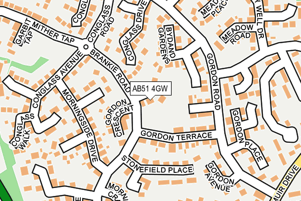 AB51 4GW map - OS OpenMap – Local (Ordnance Survey) AB51 4GW map - OS OpenMap – Local (Ordnance Survey)