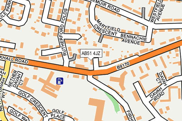 AB51 4JZ map - OS OpenMap – Local (Ordnance Survey) AB51 4JZ map - OS OpenMap – Local (Ordnance Survey)