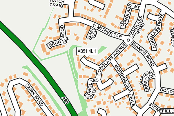 AB51 4LH map - OS OpenMap – Local (Ordnance Survey) AB51 4LH map - OS OpenMap – Local (Ordnance Survey)