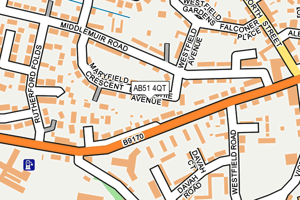 AB51 4QT map - OS OpenMap – Local (Ordnance Survey) AB51 4QT map - OS OpenMap – Local (Ordnance Survey)
