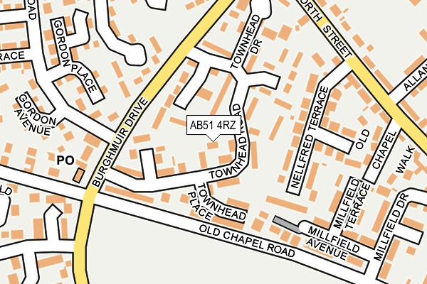 AB51 4RZ map - OS OpenMap – Local (Ordnance Survey) AB51 4RZ map - OS OpenMap – Local (Ordnance Survey)