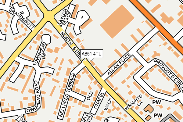 AB51 4TU map - OS OpenMap – Local (Ordnance Survey)