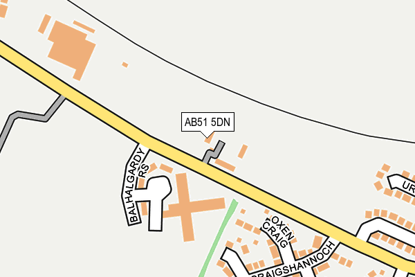 AB51 5DN map - OS OpenMap – Local (Ordnance Survey) AB51 5DN map - OS OpenMap – Local (Ordnance Survey)