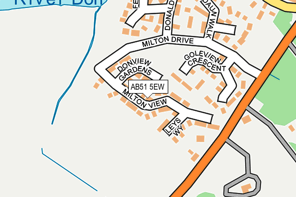 AB51 5EW map - OS OpenMap – Local (Ordnance Survey) AB51 5EW map - OS OpenMap – Local (Ordnance Survey)
