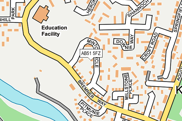 AB51 5FZ map - OS OpenMap – Local (Ordnance Survey) AB51 5FZ map - OS OpenMap – Local (Ordnance Survey)
