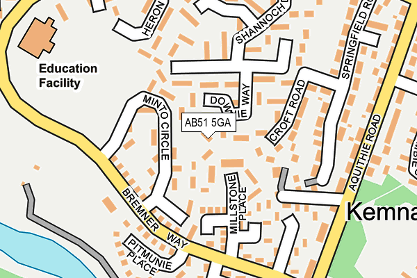AB51 5GA map - OS OpenMap – Local (Ordnance Survey) AB51 5GA map - OS OpenMap – Local (Ordnance Survey)