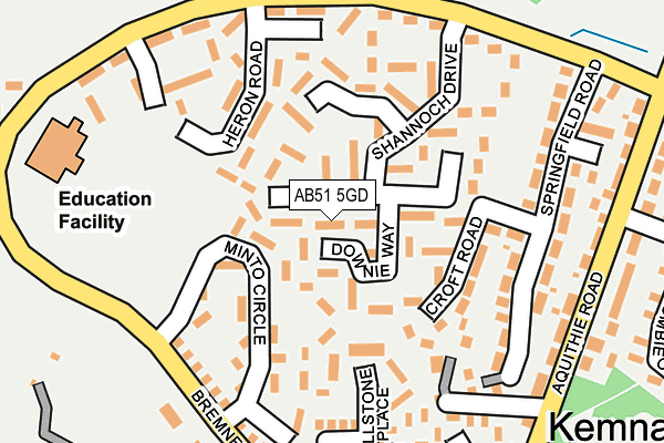 AB51 5GD map - OS OpenMap – Local (Ordnance Survey) AB51 5GD map - OS OpenMap – Local (Ordnance Survey)