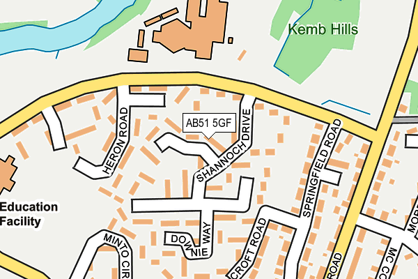 AB51 5GF map - OS OpenMap – Local (Ordnance Survey) AB51 5GF map - OS OpenMap – Local (Ordnance Survey)