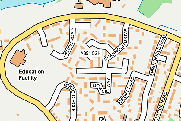 AB51 5GH map - OS OpenMap – Local (Ordnance Survey) AB51 5GH map - OS OpenMap – Local (Ordnance Survey)