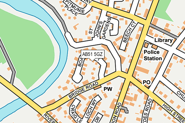 AB51 5GZ map - OS OpenMap – Local (Ordnance Survey) AB51 5GZ map - OS OpenMap – Local (Ordnance Survey)