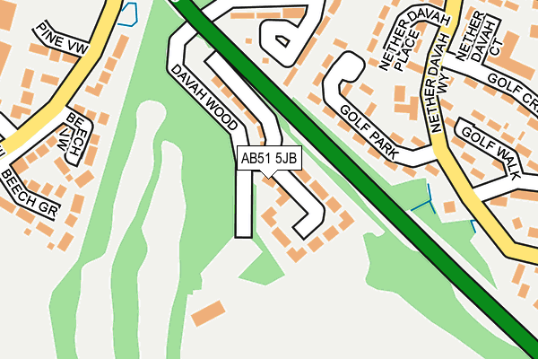 AB51 5JB map - OS OpenMap – Local (Ordnance Survey) AB51 5JB map - OS OpenMap – Local (Ordnance Survey)