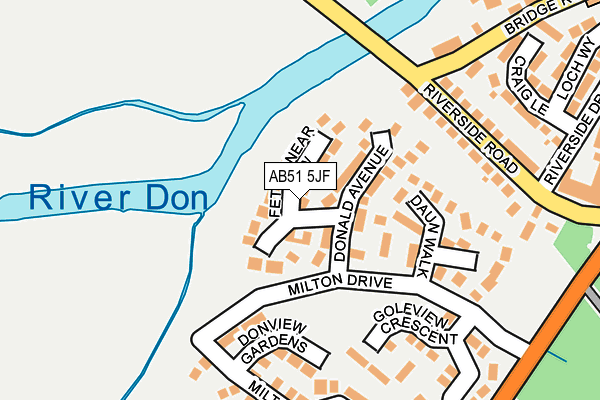 AB51 5JF map - OS OpenMap – Local (Ordnance Survey) AB51 5JF map - OS OpenMap – Local (Ordnance Survey)