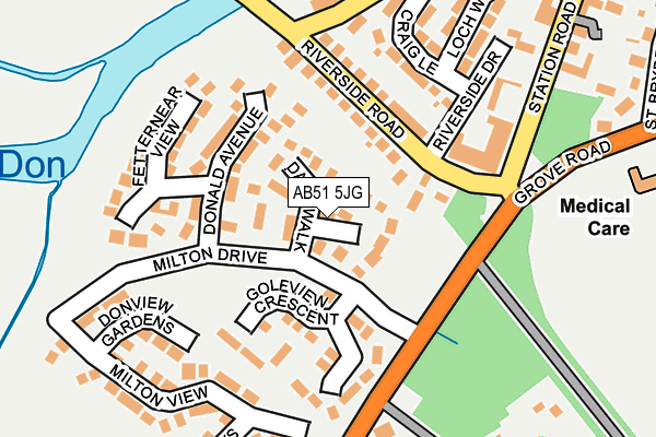AB51 5JG map - OS OpenMap – Local (Ordnance Survey) AB51 5JG map - OS OpenMap – Local (Ordnance Survey)