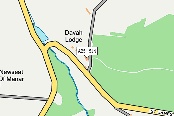 AB51 5JN map - OS OpenMap – Local (Ordnance Survey) AB51 5JN map - OS OpenMap – Local (Ordnance Survey)