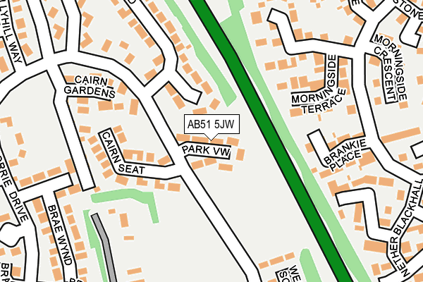 AB51 5JW map - OS OpenMap – Local (Ordnance Survey) AB51 5JW map - OS OpenMap – Local (Ordnance Survey)