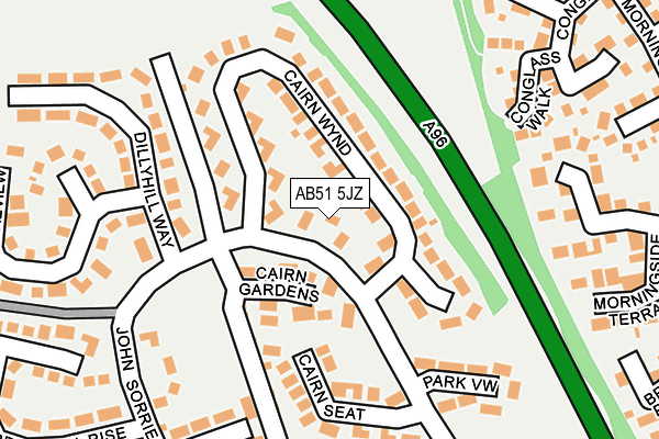 AB51 5JZ map - OS OpenMap – Local (Ordnance Survey) AB51 5JZ map - OS OpenMap – Local (Ordnance Survey)