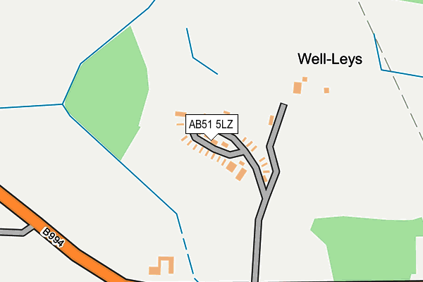 AB51 5LZ map - OS OpenMap – Local (Ordnance Survey) AB51 5LZ map - OS OpenMap – Local (Ordnance Survey)
