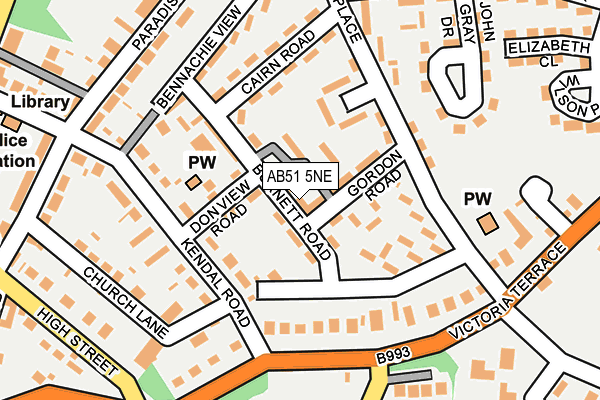 AB51 5NE map - OS OpenMap – Local (Ordnance Survey) AB51 5NE map - OS OpenMap – Local (Ordnance Survey)