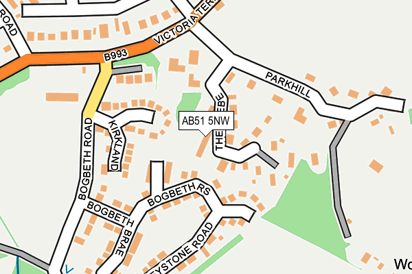 AB51 5NW map - OS OpenMap – Local (Ordnance Survey) AB51 5NW map - OS OpenMap – Local (Ordnance Survey)