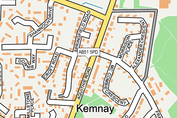 AB51 5PD map - OS OpenMap – Local (Ordnance Survey) AB51 5PD map - OS OpenMap – Local (Ordnance Survey)