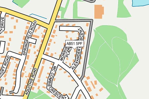 AB51 5PF map - OS OpenMap – Local (Ordnance Survey) AB51 5PF map - OS OpenMap – Local (Ordnance Survey)
