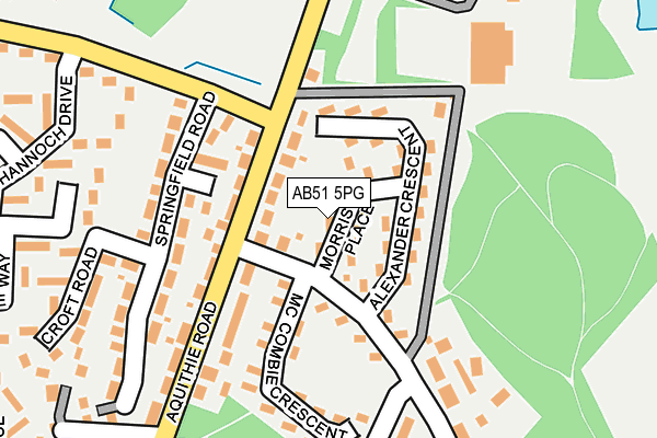 AB51 5PG map - OS OpenMap – Local (Ordnance Survey) AB51 5PG map - OS OpenMap – Local (Ordnance Survey)