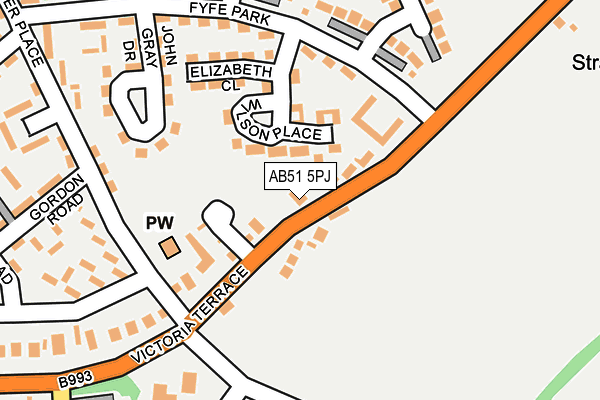 AB51 5PJ map - OS OpenMap – Local (Ordnance Survey) AB51 5PJ map - OS OpenMap – Local (Ordnance Survey)