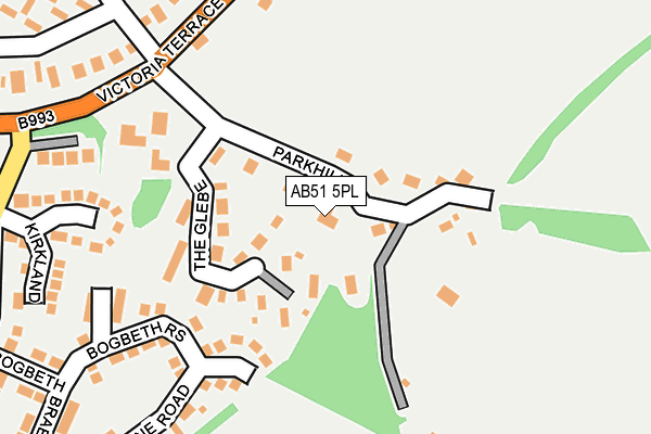 AB51 5PL map - OS OpenMap – Local (Ordnance Survey)
