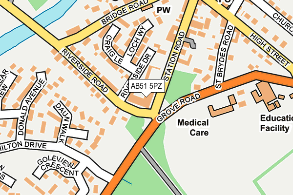 AB51 5PZ map - OS OpenMap – Local (Ordnance Survey) AB51 5PZ map - OS OpenMap – Local (Ordnance Survey)