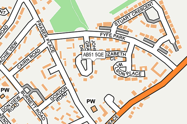 AB51 5QE map - OS OpenMap – Local (Ordnance Survey) AB51 5QE map - OS OpenMap – Local (Ordnance Survey)