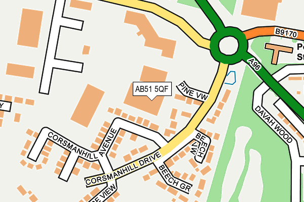 AB51 5QF map - OS OpenMap – Local (Ordnance Survey) AB51 5QF map - OS OpenMap – Local (Ordnance Survey)