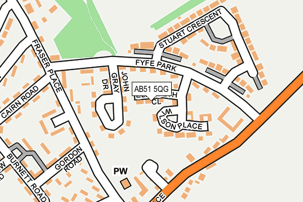 AB51 5QG map - OS OpenMap – Local (Ordnance Survey) AB51 5QG map - OS OpenMap – Local (Ordnance Survey)