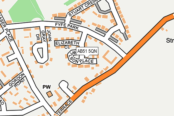 AB51 5QN map - OS OpenMap – Local (Ordnance Survey) AB51 5QN map - OS OpenMap – Local (Ordnance Survey)