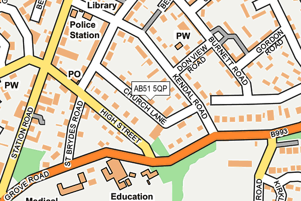 AB51 5QP map - OS OpenMap – Local (Ordnance Survey) AB51 5QP map - OS OpenMap – Local (Ordnance Survey)