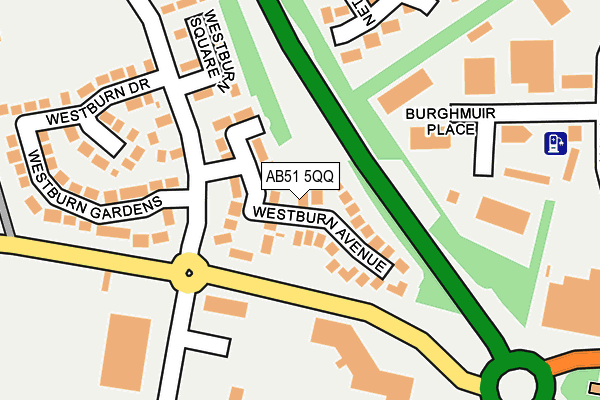 AB51 5QQ map - OS OpenMap – Local (Ordnance Survey) AB51 5QQ map - OS OpenMap – Local (Ordnance Survey)