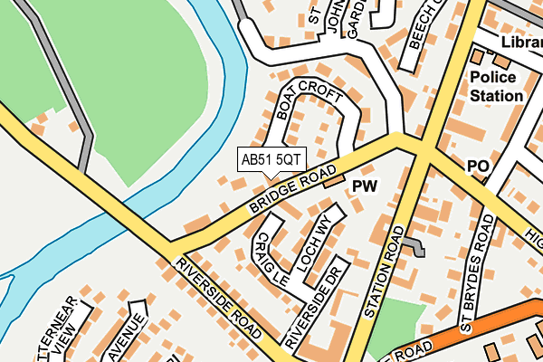 AB51 5QT map - OS OpenMap – Local (Ordnance Survey) AB51 5QT map - OS OpenMap – Local (Ordnance Survey)