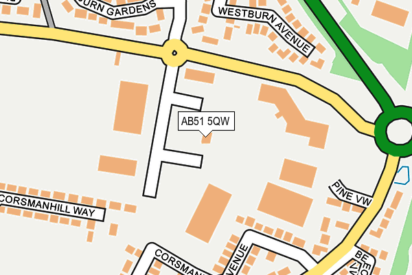 AB51 5QW map - OS OpenMap – Local (Ordnance Survey) AB51 5QW map - OS OpenMap – Local (Ordnance Survey)