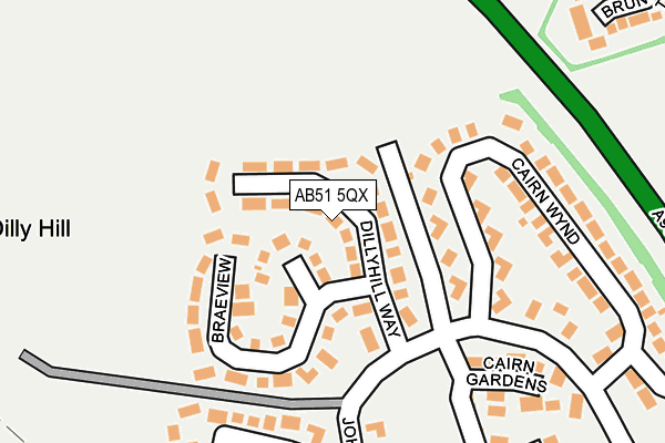 AB51 5QX map - OS OpenMap – Local (Ordnance Survey) AB51 5QX map - OS OpenMap – Local (Ordnance Survey)