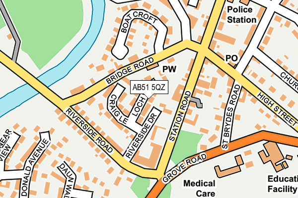 AB51 5QZ map - OS OpenMap – Local (Ordnance Survey) AB51 5QZ map - OS OpenMap – Local (Ordnance Survey)
