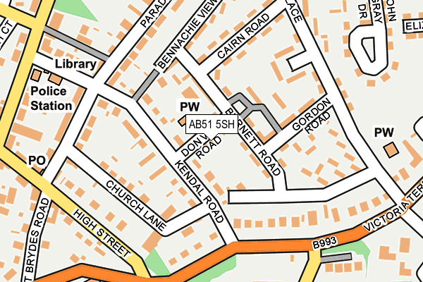 AB51 5SH map - OS OpenMap – Local (Ordnance Survey) AB51 5SH map - OS OpenMap – Local (Ordnance Survey)